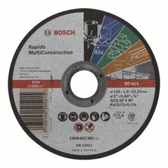  MultiConstruction Rapido Trennscheiben mit gerader Ausführung, 22,23-mm-Bohrung für kleine Winkelschleifer Bosch Trennscheibe gerade Rapido Multi Construction, für kleine Winkelschleifer 12377327