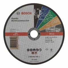  MultiConstruction Rapido Trennscheiben mit geradem Zentrum, 22,23-mm-Bohrung für große Winkelschleifer Bosch Trennscheibe gerade Rapido Multi Construction, für große Winkelschleifer mit Spannmutter 12377328