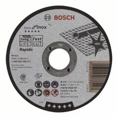  Best for Inox Rapido Trennscheiben mit gerader Ausführung, 22,23-mm-Bohrung für kleine Winkelschleifer Bosch Trennscheibe gerade Best for Inox - Rapido, für kleine Winkelschleifer 12377255