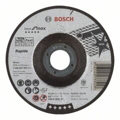 Best for Inox Rapido Gekröpfte Trennscheiben, 22,23-mm-Bohrung für kleine Winkelschleifer Bosch Trennscheibe gekröpft Best for Inox - Rapido, für kleine Winkelschleifer 12377263