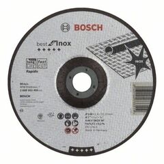  Best for Inox Rapido Gekröpfte Trennscheiben, 22,23-mm-Bohrung für große Winkelschleifer Bosch Trennscheibe gekröpft Best for Inox - Rapido, für große Winkelschleifer mit Spannmutter 12377266