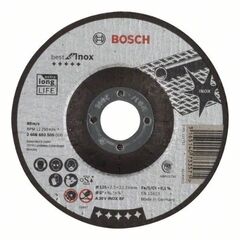  Best for Inox Gekröpfte Trennscheiben, 22,23-mm-Bohrung für kleine Winkelschleifer Bosch Trennscheibe gekröpft Best for Inox, für kleine Winkelschleifer 12377259