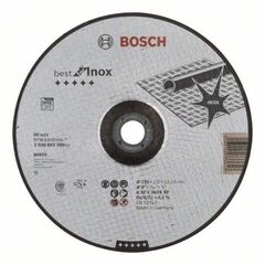  Best for Inox Gekröpfte Trennscheiben, 22,23-mm-Bohrung für große Winkelschleifer Bosch Trennscheibe gekröpft Best for Inox, für große Winkelschleifer mit Spannmutter 12377262