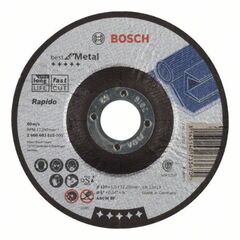  Best for Metal Rapido Gekröpfte Trennscheiben, 22,23-mm-Bohrung für kleine Winkelschleifer Bosch Trennscheibe gekröpft Best for Metal - Rapido, für kleine Winkelschleifer 12377187