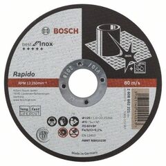  Best for Inox Rapido Trennscheiben mit gerader Ausführung, 22,23-mm-Bohrung für kleine Winkelschleifer Bosch Trennscheibe gerade Best for Inox - Rapido Long Life, für kleine Winkelschleifer 12377253