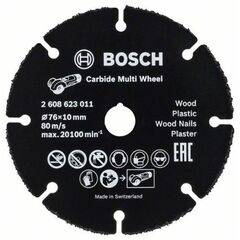  Expert Carbide Multi Wheel Trennscheiben, 10-mm-Bohrung für Mini-Winkelschleifer Bosch Trennscheibe Carbide Multi Wheel 76 mm, für Mini-Winkelschleifer 12377330