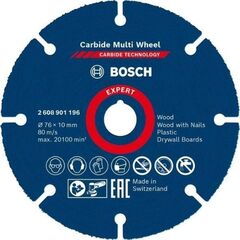  EXPERT Carbide Multi Wheel Trennscheiben Bosch EXPERT Carbide Multi Wheel Trennscheibe, 76 mm, 10 mm, für Mini-Winkelschleifer 12377160