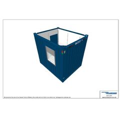  Büro- /Mannschaftscontainer Containex 10' BÜRO- /MANNSCHAFTSCONTAINER - RIH 2,54m inkl. zementg. Boden - blau 1238770