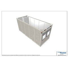  Büro- /Mannschaftscontainer Containex 20' BÜRO- /MANNSCHAFTSCONTAINER mit Windfang - RIH 2,54m inkl. zementg. Boden - weiß 1238774