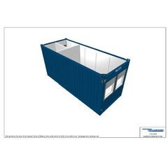  Büro- /Mannschaftscontainer mit Sanitärabteil Containex 20' BÜRO- /MANNSCHAFTSCONTAINER mit Toilette - blau 1238759
