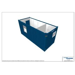  Büro- /Mannschaftscontainer mit Sanitärabteil Containex 20' BÜRO- /MANNSCHAFTSCONTAINER mit Dusche und Toilette "Bauleiter-Container" - blau 1238756