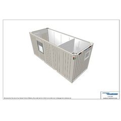  Büro- /Mannschaftscontainer mit Sanitärabteil Containex 20' BÜRO- /MANNSCHAFTSCONTAINER mit Dusche und Toilette "Bauleiter-Container" - weiß 1238757