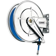  Druckluft, Wasser (max. 120°C), 10 bar, Edelstahl ELMAG INDUSTRIE Schlauchaufroller Edelstahl 544/13 f. Druckluft u. Wasser 120°C, 15 m, 1, 10bar 12411929
