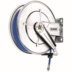  Druckluft, Wasser (max. 120°C), 10 bar, Edelstahl ELMAG INDUSTRIE Schlauchaufroller Edelstahl 544/12 f. Druckluft u. Wasser 120°C, 20 m, 3/4, 10bar 12411933
