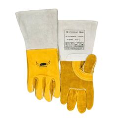  Schweißhandschuhe ELMAG 5-Finger-Schweißerhandschuhe WELDAS 10-2750 L MIG/MAG/MMA, Rindnarbenleder, L=36 cm, Gr. 9, öl- u. wasserbest. 12408307