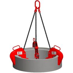  Schachtrohrgehänge, mit schwarz lackierter Kette McBULL® Schachtrohrgehänge, 1,5 t, 0-130 mm, Rohr max. 2 m, schwarz 12398694