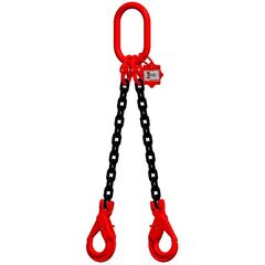  2-Strang-Kettengehänge, mit schwarz lackierter Kette mit Standard-Aufhängering McBULL® 2-Strang-Kettengehänge, GK8, schwarz, 7 mm, 1 Meter, Typ2 12399531