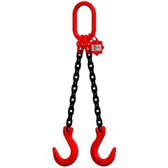  2-Strang-Kettengehänge, mit schwarz lackierter Kette mit Standard-Aufhängering McBULL® 2-Strang-Kettengehänge, GK8, schwarz, 8 mm, 1 Meter, Typ3 12399540