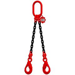  2-Strang-Kettengehänge, mit schwarz lackierter Kette mit Standard-Aufhängering McBULL® 2-Strang-Kettengehänge, GK8, schwarz, 8 mm, 1 Meter, Typ5 12399542