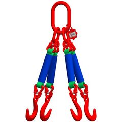  4-Strang mit Standard-Aufhängering McBULL® 4-Strang-Rundschlingengehänge, 1 Meter, 0-45° = 8400 kg/45-60°= 6000 kg, Typ6 12399500