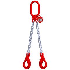  2-Strang-Kettengehänge, mit galvanisch verzinkter Kette mit Standard-Aufhängering McBULL® 2-Strang-Kettengehänge, GK8, galv. verz., 10 mm, 1 Meter, Typ2"GV" 12399766