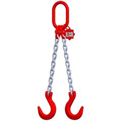  2-Strang-Kettengehänge, mit galvanisch verzinkter Kette mit Standard-Aufhängering McBULL® 2-Strang-Kettengehänge, GK8, galv. verz., 10 mm, 1 Meter, Typ3"GV" 12399767