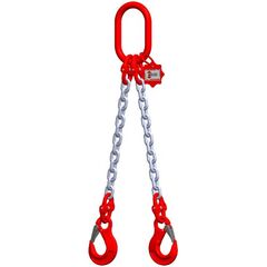  2-Strang-Kettengehänge, mit galvanisch verzinkter Kette mit Standard-Aufhängering McBULL® 2-Strang-Kettengehänge, GK8, galv. verz., 10 mm, 1 Meter, Typ4"GV" 12399768