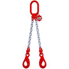  2-Strang-Kettengehänge, mit galvanisch verzinkter Kette mit Standard-Aufhängering McBULL® 2-Strang-Kettengehänge, GK8, galv. verz., 10 mm, 1 Meter, Typ5"GV" 12399769