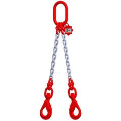  2-Strang-Kettengehänge, mit galvanisch verzinkter Kette mit Standard-Aufhängering McBULL® 2-Strang-Kettengehänge, GK8, galv. verz., 13 mm, 1 Meter, Typ7"GV" 12399779