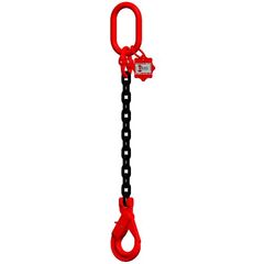  1-Strang-Kettengehänge, mit schwarz lackierter Kette mit Standard-Aufhängering McBULL® 1-Strang-Kettengehänge, GK8, schwarz, 22 mm, 1 Meter, Typ2 12400414