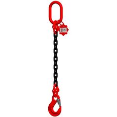  1-Strang-Kettengehänge, mit schwarz lackierter Kette mit Standard-Aufhängering McBULL® 1-Strang-Kettengehänge, GK8, schwarz, 6 mm, 1 Meter, Typ4 12400363
