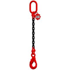  1-Strang-Kettengehänge, mit schwarz lackierter Kette mit Standard-Aufhängering McBULL® 1-Strang-Kettengehänge, GK8, schwarz, 22 mm, 1 Meter, Typ5 12400416