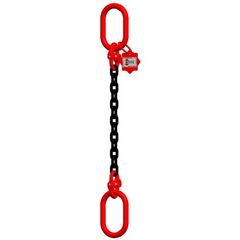  1-Strang-Kettengehänge, mit schwarz lackierter Kette mit Standard-Aufhängering McBULL® 1-Strang-Kettengehänge, GK8, schwarz, 8 mm, 1 Meter, Typ8 12400382