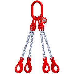 4-Strang-Kettengehänge, mit galvanisch verzinkter Kette mit Standard-Aufhängering McBULL® 4-Strang-Kettengehänge, GK8, galv. verz., 16 mm, 1 Meter, Typ2"GV" 12400244