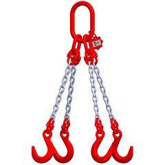  4-Strang-Kettengehänge, mit galvanisch verzinkter Kette mit Sonder-Aufhängering (für Kranhaken DIN 15401 Nr. 16) McBULL® 4-Strang-Kettengehänge, GK8, galv. verz., 8 mm, 1 Meter, Typ6K16"GV" 12400161