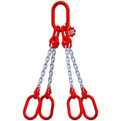  4-Strang-Kettengehänge, mit galvanisch verzinkter Kette mit Standard-Aufhängering McBULL® 4-Strang-Kettengehänge, GK8, galv. verz., 10 mm, 1 Meter, Typ8"GV" 12400234