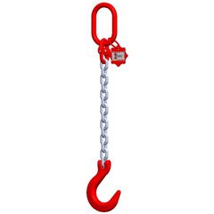  1-Strang-Kettengehänge, mit galvanisch verzinkter Kette mit Standard-Aufhängering McBULL® 1-Strang-Kettengehänge, GK8, galv. verz., 7 mm, 1 Meter, Typ3"GV" 12400557