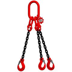  3-Strang-Kettengehänge, mit schwarz lackierter Kette mit Standard-Aufhängering McBULL® 3-Strang-Kettengehänge, GK8, schwarz, 6 mm, 1 Meter, Typ1 12400894