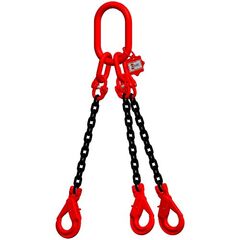 3-Strang-Kettengehänge, mit schwarz lackierter Kette mit Standard-Aufhängering McBULL® 3-Strang-Kettengehänge, GK8, schwarz, 8 mm, 1 Meter, Typ2 12400910