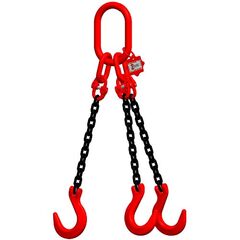  3-Strang-Kettengehänge, mit schwarz lackierter Kette mit Standard-Aufhängering McBULL® 3-Strang-Kettengehänge, GK8, schwarz, 10 mm, 1 Meter, Typ3 12400919
