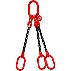  3-Strang-Kettengehänge, mit schwarz lackierter Kette mit Standard-Aufhängering McBULL® 3-Strang-Kettengehänge, GK8, schwarz, 6 mm, 1 Meter, Typ8 12400900