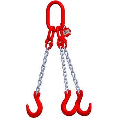  3-Strang-Kettengehänge, mit galvanisch verzinkter Kette mit Standard-Aufhängering McBULL® 3-Strang-Kettengehänge, GK8, galv. verz., 10 mm, 1 Meter, Typ3"GV" 12400980