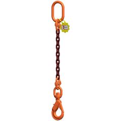  1-Strang-Kettengehänge, mit PAS-Kette mit Sonder-Aufhängering (für Kranhaken DIN 15401 Nr. 25) McBULL® 1-Strang-Kettengehänge, GK10, PAS-Kette, 6 mm, 1 Meter, Typ7K25 12401700