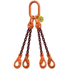  4-Strang-Kettengehänge, mit PAS-Kette mit Sonder-Aufhängering (für Kranhaken DIN 15401 Nr. 25) McBULL® 4-Strang-Kettengehänge, GK10, PAS-Kette, 6 mm, 1 Meter, Typ2K25 12402478