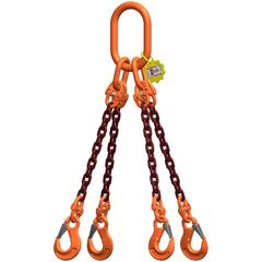  4-Strang-Kettengehänge, mit PAS-Kette mit Sonder-Aufhängering (für Kranhaken DIN 15401 Nr. 25) McBULL® 4-Strang-Kettengehänge, GK10, PAS-Kette, 7 mm, 1 Meter, Typ4K25 12402488