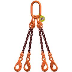  4-Strang-Kettengehänge, mit PAS-Kette mit Sonder-Aufhängering (für Kranhaken DIN 15401 Nr. 25) McBULL® 4-Strang-Kettengehänge, GK10, PAS-Kette, 8 mm, 1 Meter, Typ5K25 12402497