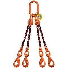  4-Strang-Kettengehänge, mit PAS-Kette mit Sonder-Aufhängering (für Kranhaken DIN 15401 Nr. 25) McBULL® 4-Strang-Kettengehänge, GK10, PAS-Kette, 6 mm, 1 Meter, Typ7K25 12402483