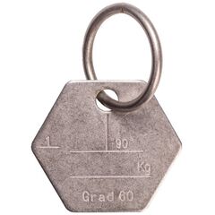  Güteklasse 6 (INOX) Prüfanhänger Prüfanhänger für Einstrang-Anschlagketten GK6, Edelstahl (mit Ring) 12403014
