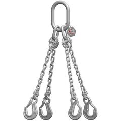  4-Strang-Kettengehänge mit Standard-Aufhängering McBULL® 4-Strang-Kettengehänge, GK6 (INOX), 8 mm, 1 Meter, Typ4 12402942