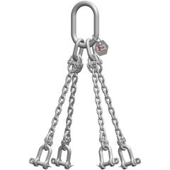  4-Strang-Kettengehänge mit Standard-Aufhängering McBULL® 4-Strang-Kettengehänge, GK6 (INOX), 8 mm, 1 Meter, Typ9 12402944
